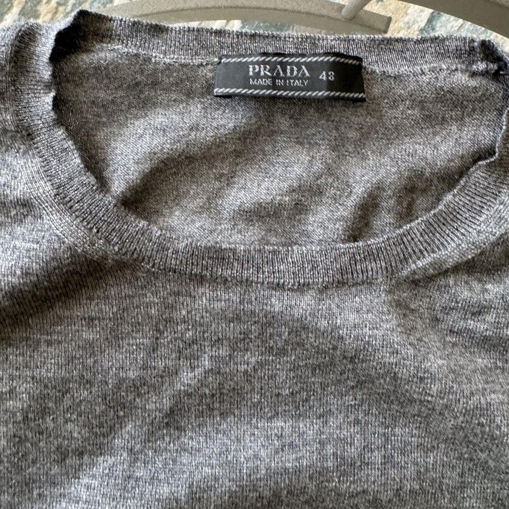 Used once: Prada men’s cashmere/silk sweater, gray, size 48